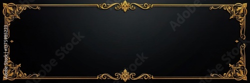Wallpaper Mural Black luxury VIP coupon background with golden accents and elegant scrollwork, exclusive, vip Torontodigital.ca
