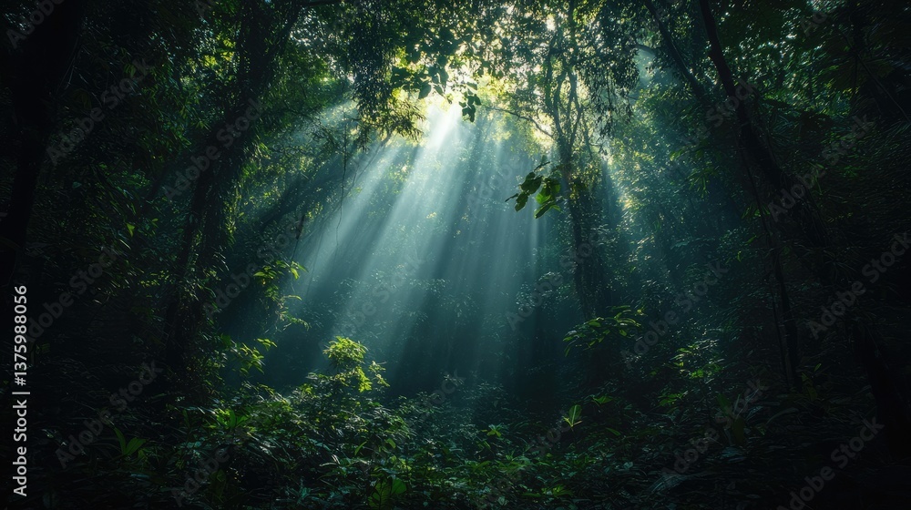 Obraz premium Sunlight forest path