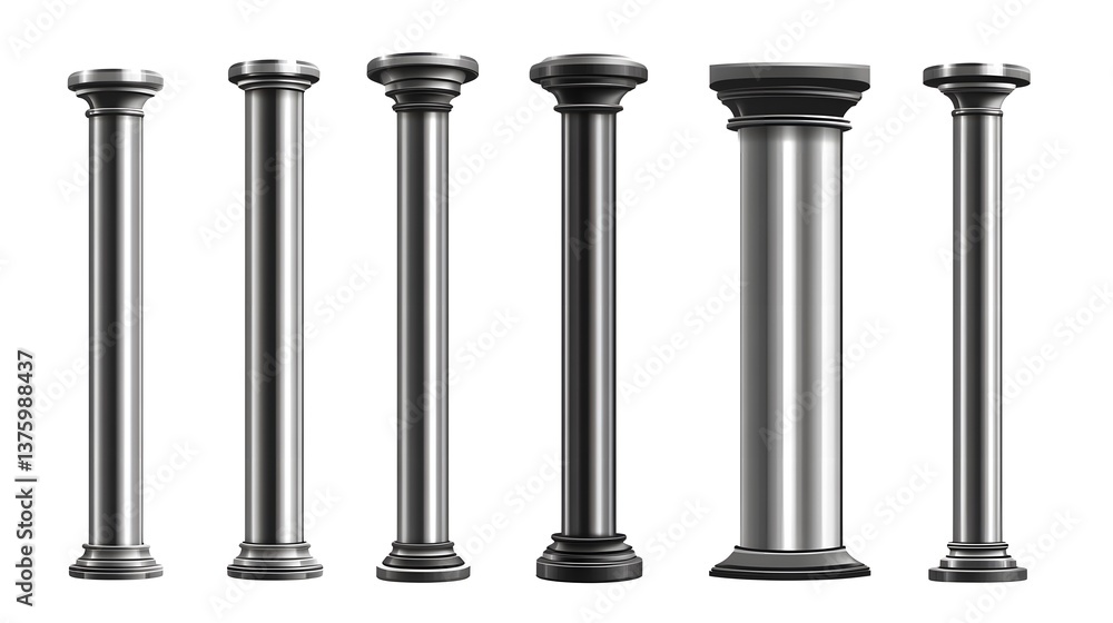 Detailed Metal Pole Construction: Isolated Steel Pipes for Industrial Projects Detailed Metal Pole Construction: Isolated Steel Pipes for Industrial Projects