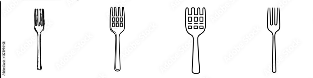 Different styles of forks displayed in a creative arrangement for culinary inspiration and design ideas Different styles of forks displayed in a creative arrangement for culinary inspiration and design ideas