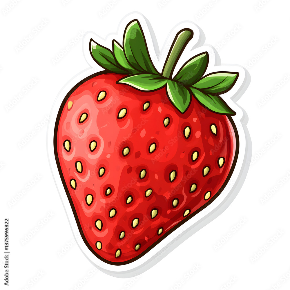 Obraz premium Vibrant Strawberry Illustration