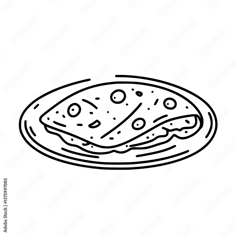Delicious omelette served on a plate, showcasing fresh ingredients and culinary skill in a casual kitchen setting Delicious omelette served on a plate, showcasing fresh ingredients and culinary skill in a casual kitchen setting