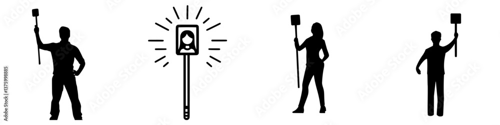 People holding selfie sticks at an outdoor event during the day capturing memories with friends or family People holding selfie sticks at an outdoor event during the day capturing memories with friends or family
