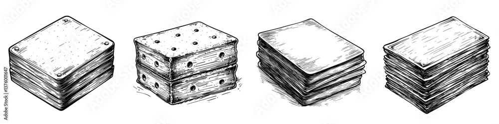 Different textures and designs of stacked wooden boards displayed on a simple background in black and white Different textures and designs of stacked wooden boards displayed on a simple background in black and white