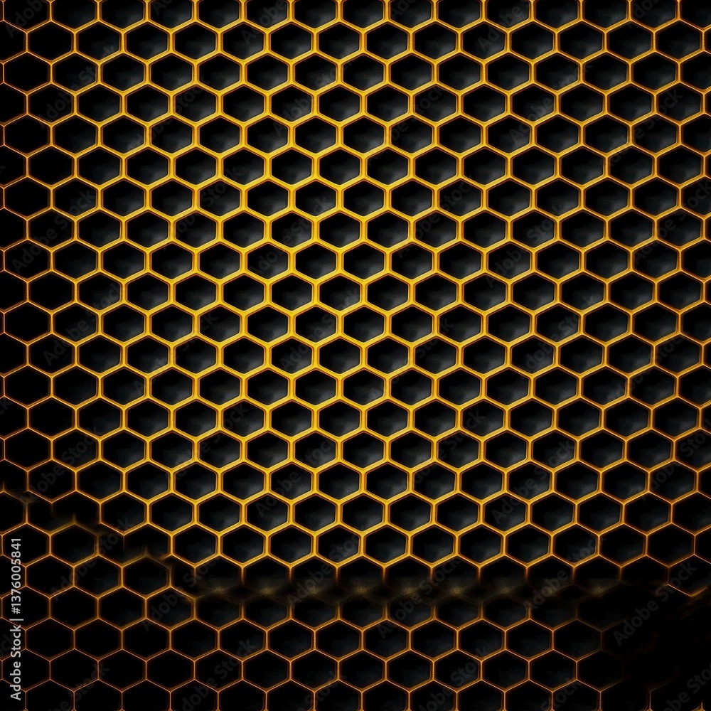 Abstract Honeycomb Pattern in Gold and Black Abstract Honeycomb Pattern in Gold and Black