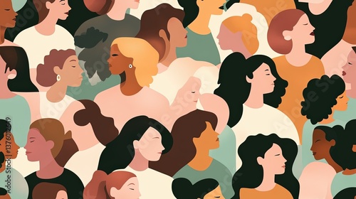 Silhouette of Woman in Profile With Diverse Faces of Women Representing Allyship and Racial Equality