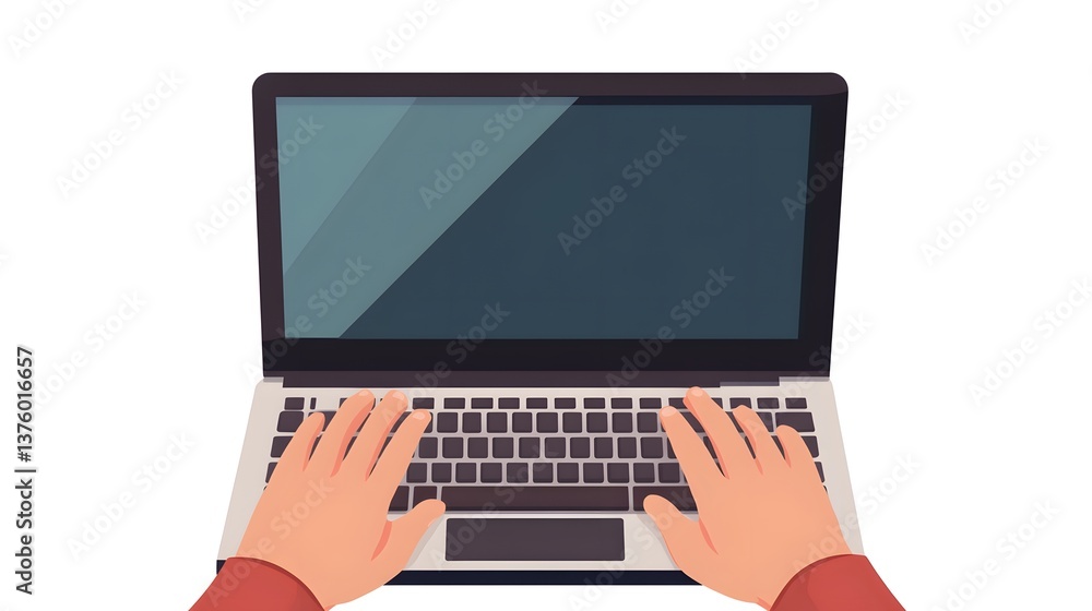 Professional Woman Commenting on Online Video Content on Laptop Screen Professional Woman Commenting on Online Video Content on Laptop Screen