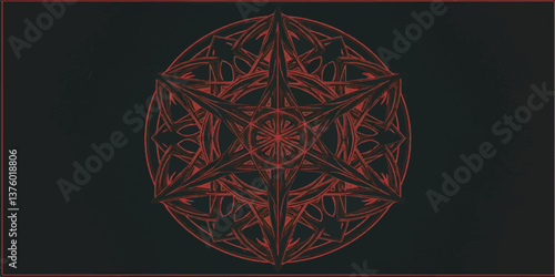 Sigil of Asmodeus, Occult Symbol Vector Illustration