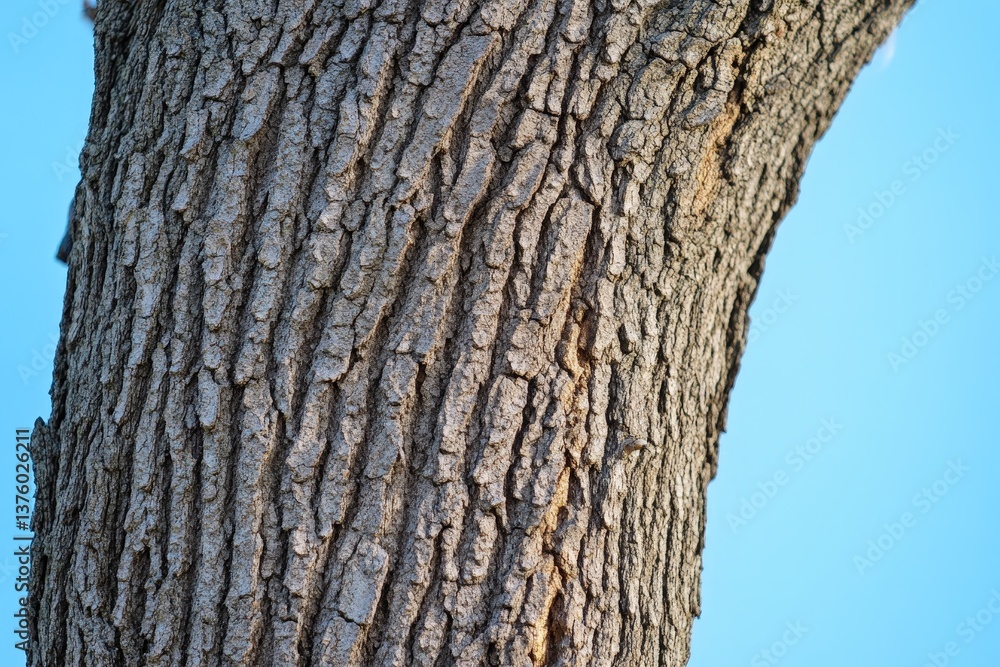 Fototapeta premium Close up of a tree trunk with rough textured bark