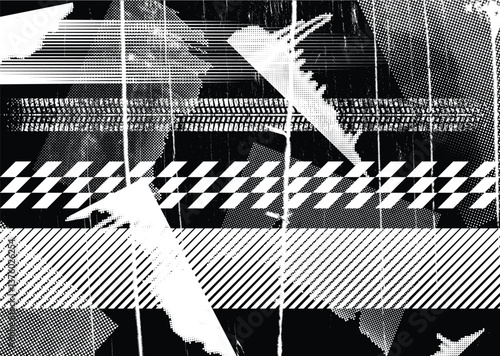 Grunge textured banner with rough edges. Halftone dots texture. Overlay grunge texture . Simply place texture over any object to create grunge effect . Banner with scratched surface for your design. 