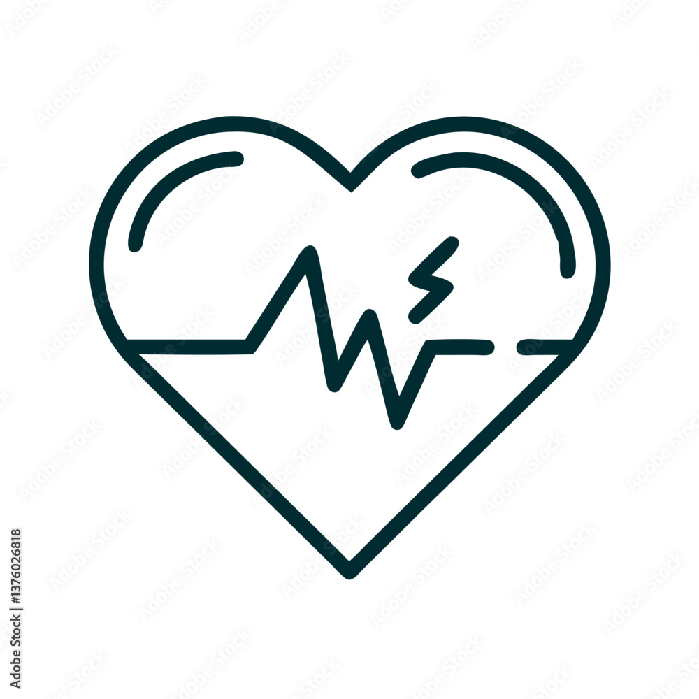 Heartbeat graphic in modern style, minimalistic design, green color Heartbeat graphic in modern style, minimalistic design, green color