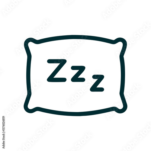 Sleep Pillow Icon with Zzz Symbol on Simple Background  