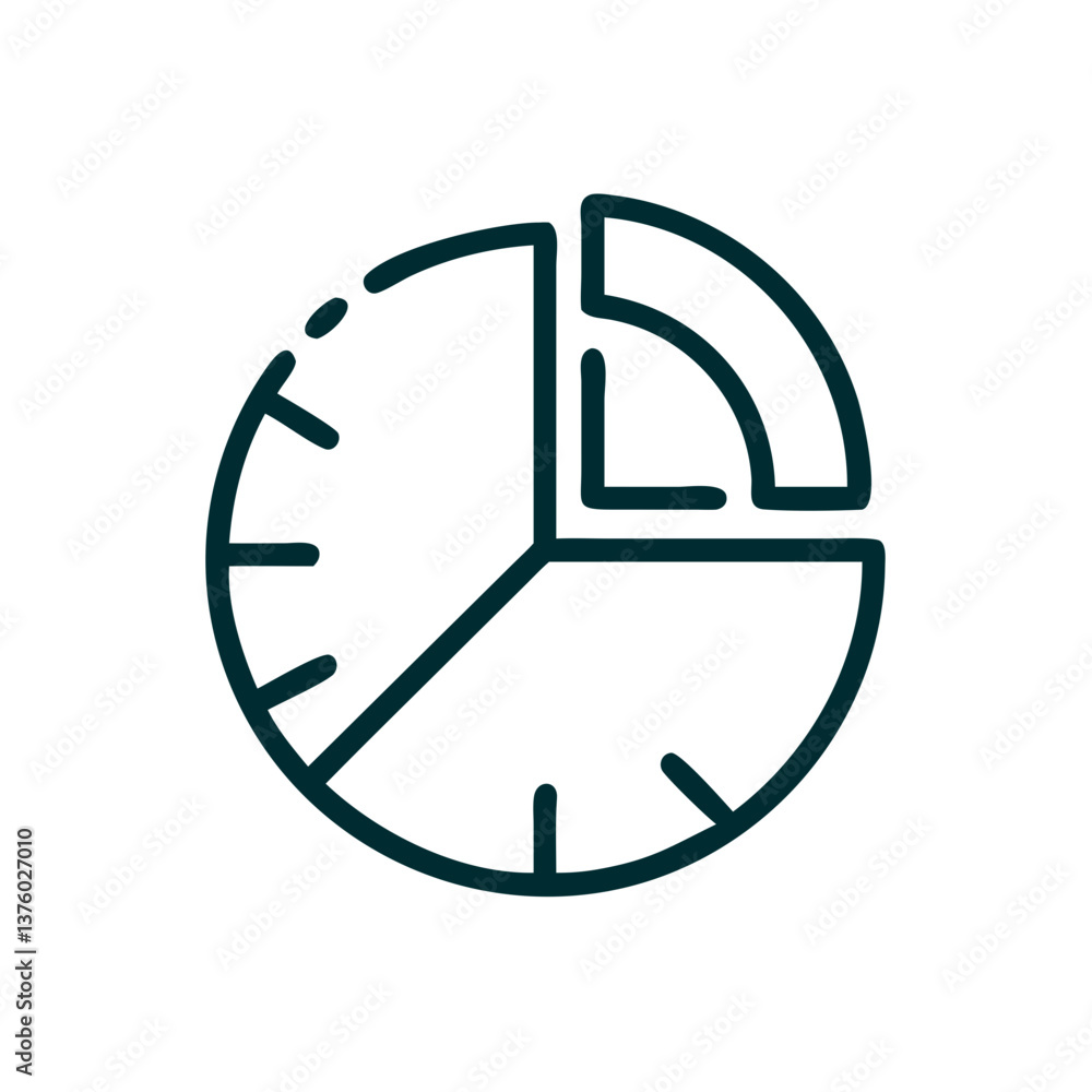 Data analysis pie chart outline design in minimalist style Data analysis pie chart outline design in minimalist style