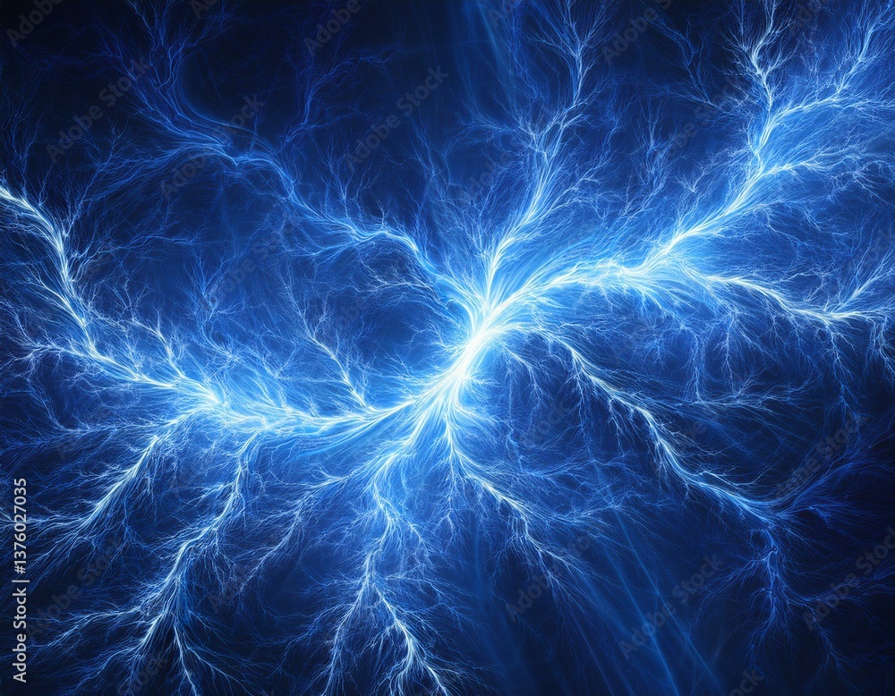 Blue electrical lightning, abstract plasma background Blue electrical lightning, abstract plasma background