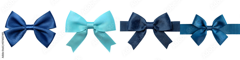 Stylish blue and turquoise bow ties and ribbons Stylish blue and turquoise bow ties and ribbons