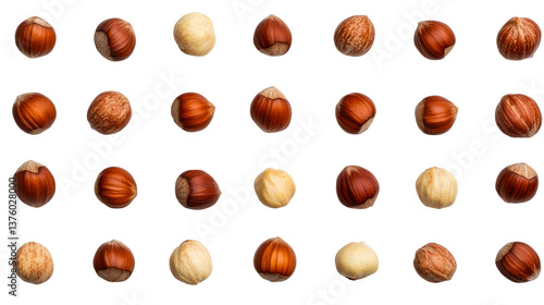 Wallpaper Mural Hazelnut assortment on black background, top view, cut out transparent Torontodigital.ca