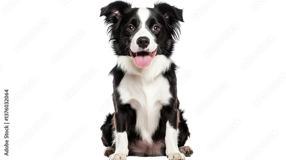 Energetic Border Collie portrait with open mouth, cut out transparent Energetic Border Collie portrait with open mouth, cut out transparent