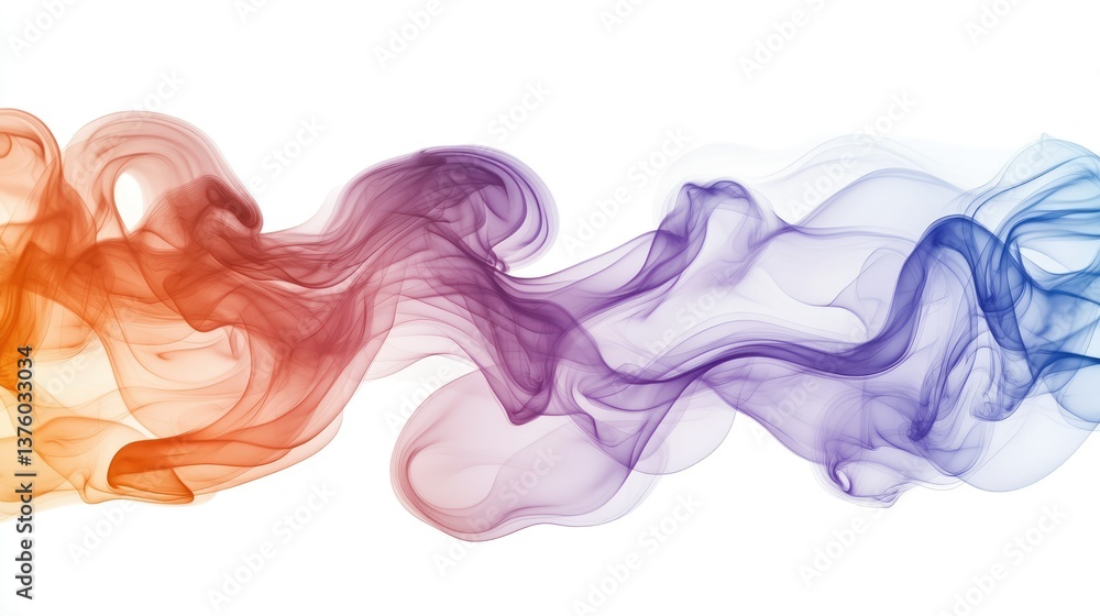 Gradient of Flowing Colored Smoke Transitioning from Blue to Purple to Orange for Artistic and Dreamy Design Gradient of Flowing Colored Smoke Transitioning from Blue to Purple to Orange for Artistic and Dreamy Design