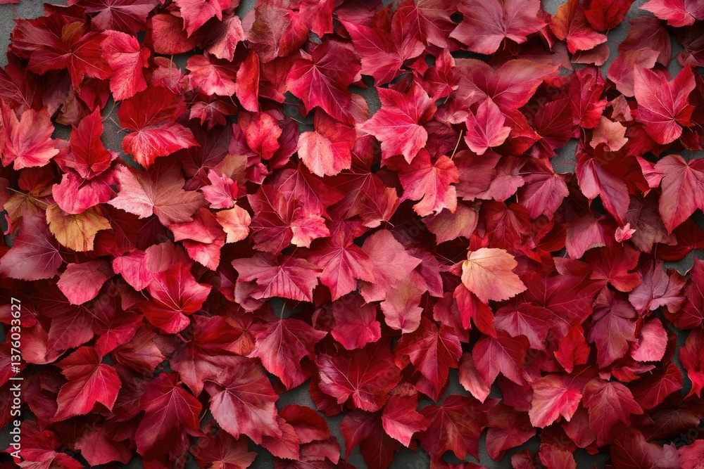A rich tapestry of deep red ivy leaves creates a vibrant and eye-catching textured background with its varying hues and intricate patterns. A rich tapestry of deep red ivy leaves creates a vibrant and eye-catching textured background with its varying hues and intricate patterns.