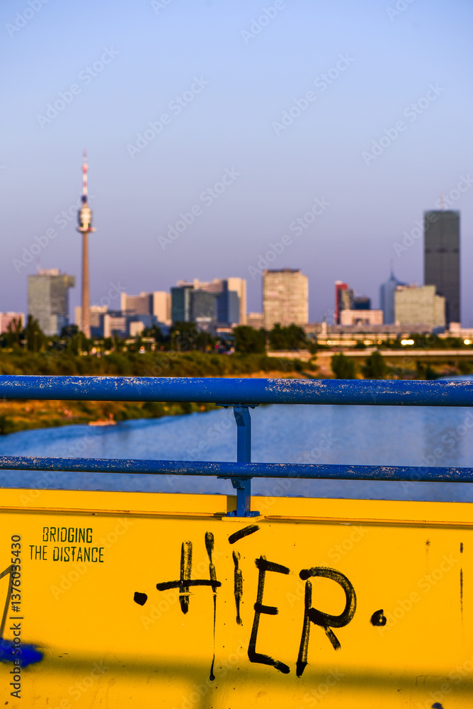 Danube city, river Danube, Vienna, Austria