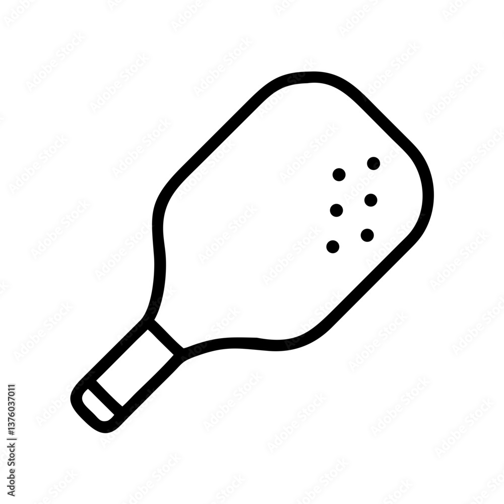 Pickleball paddle in minimalist design on white background Pickleball paddle in minimalist design on white background