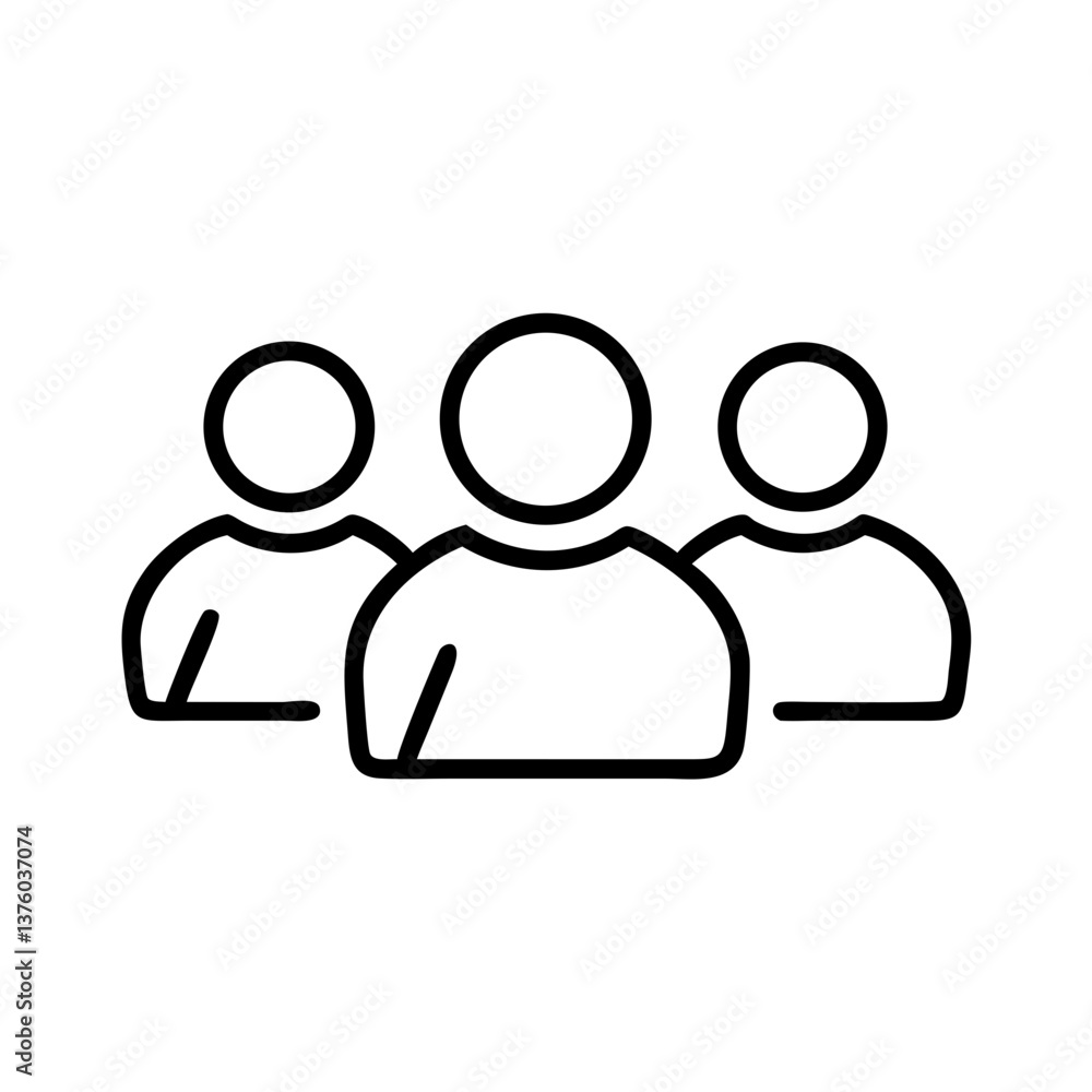 Silhouette of three people standing together against a plain background Silhouette of three people standing together against a plain background