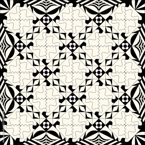 Pattern with black and light yellow elements