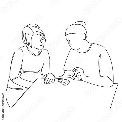 One continuous single drawing line art flat doodle woman, doctor, care, pregnant, visit, pill, vitamin, medical exam. Isolated image hand draw contour on a white background, hand drawn, not AI