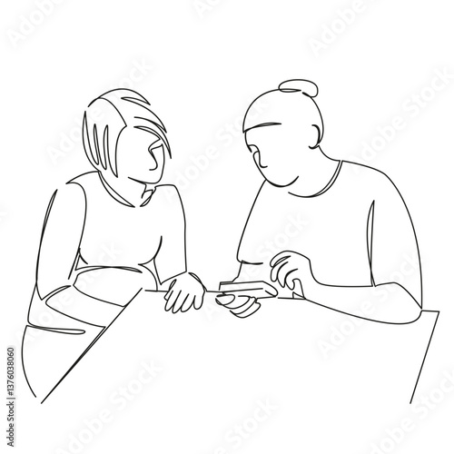 One continuous single drawing line art flat doodle woman, doctor, care, pregnant, visit, pill, vitamin, medical exam. Isolated image hand draw contour on a white background, hand drawn, not AI