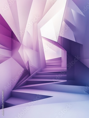 Abstract Geometric Background with Soft Triangular Elements, Gradient Colors and Modern Minimalist Digital Art Design for Visual Balance and Dynamic Depth