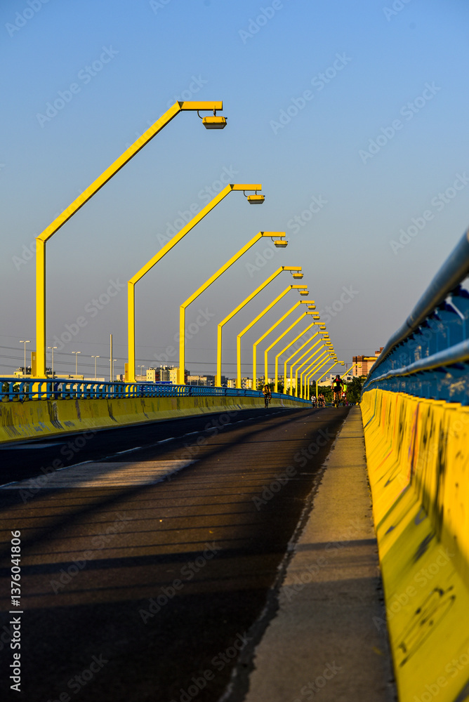 bridge Nordsteg, River Danube, Vienna, Austria