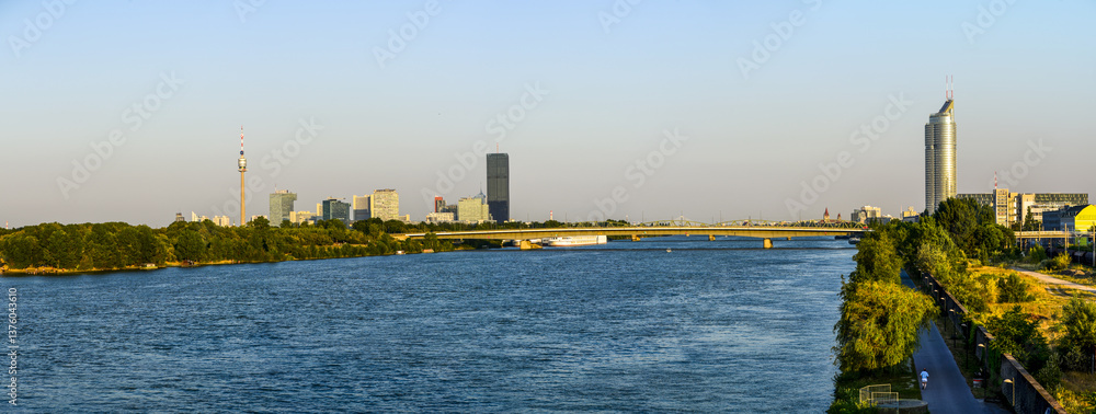 Danube city, river Danube, Vienna, Austria