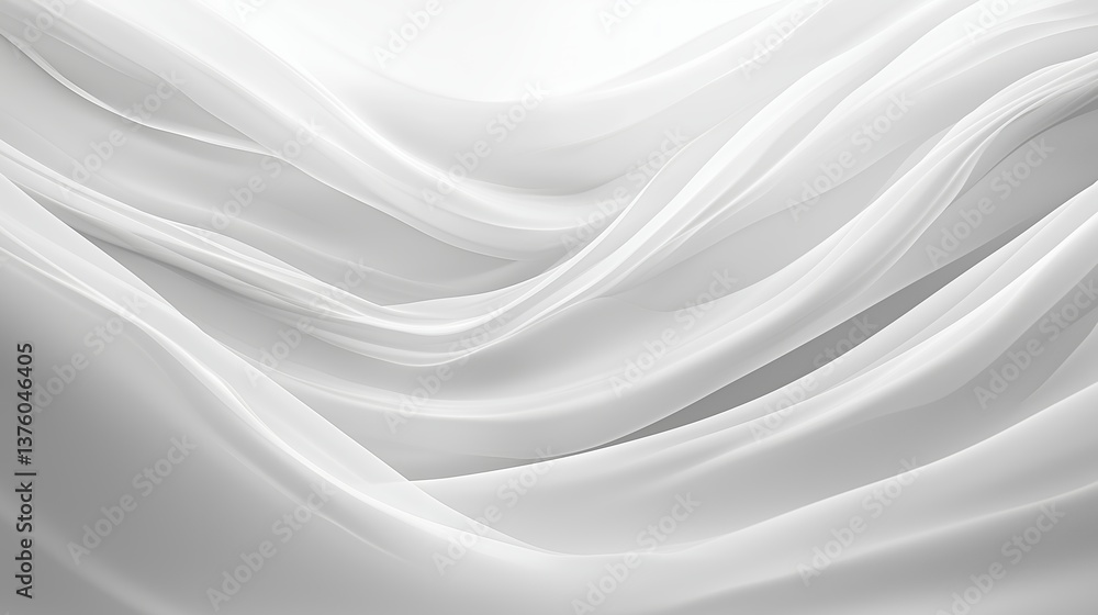 Obraz premium Elegant flowing white fabric drapes creating a soft graceful and serene abstract background with subtle light and shadow interplay