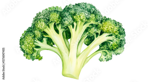 Wallpaper Mural Watercolor broccoli floret, food drawing, healthy organic, fresh, cut out transparent Torontodigital.ca