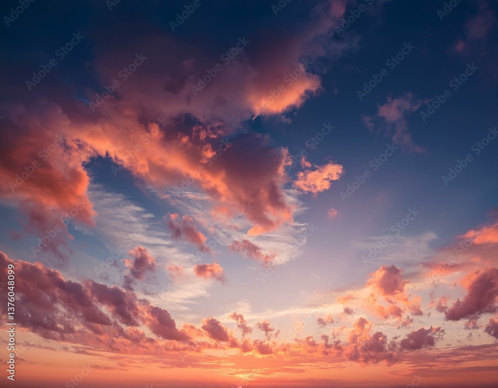 Exotic sunset and soft pink clouds of pastel tones. Scenic image of textured sky. Perfect su. Exotic sunset and soft pink clouds of pastel tones. Scenic image of textured sky. Perfect su.