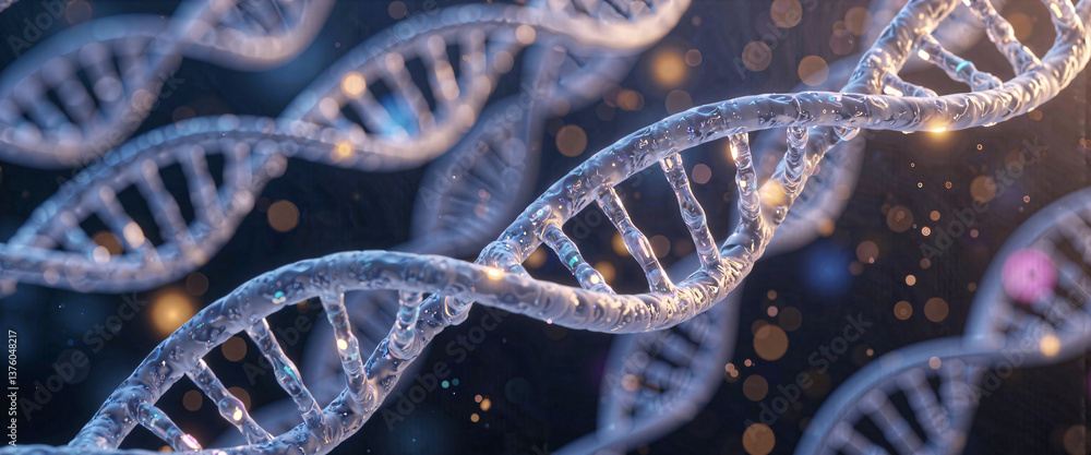 Microscopic View of DNA Strands Genetic Code Double Helix Science Biology Research Microscopic View of DNA Strands Genetic Code Double Helix Science Biology Research
