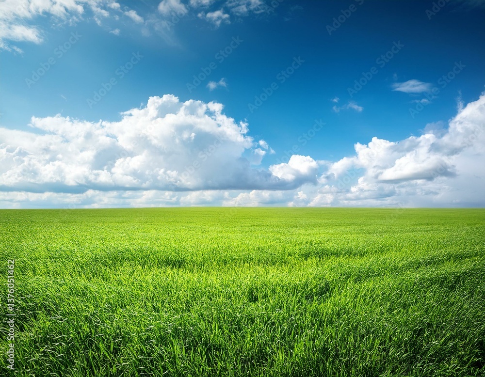 field of green grass with white clouds field of green grass with white clouds