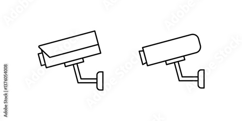 CCTV Icon Set. CCTV Vector Icon in line style design. CCTV Symbol. Vector illustration.