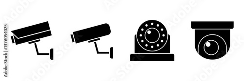 CCTV Icon Set. CCTV Vector Icon in line style design. CCTV Symbol. Vector illustration.