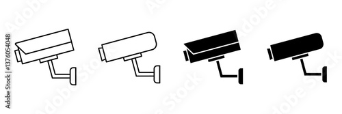 CCTV Icon Set. CCTV Vector Icon in line style design. CCTV Symbol. Vector illustration.