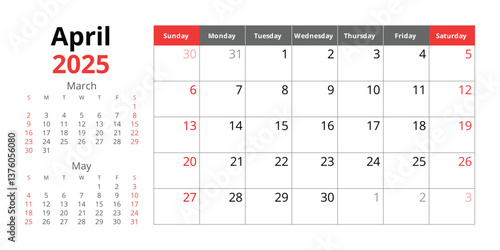 2025 january calendar. A vector English monthly. Winter month
