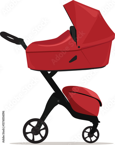  red stroller for small children