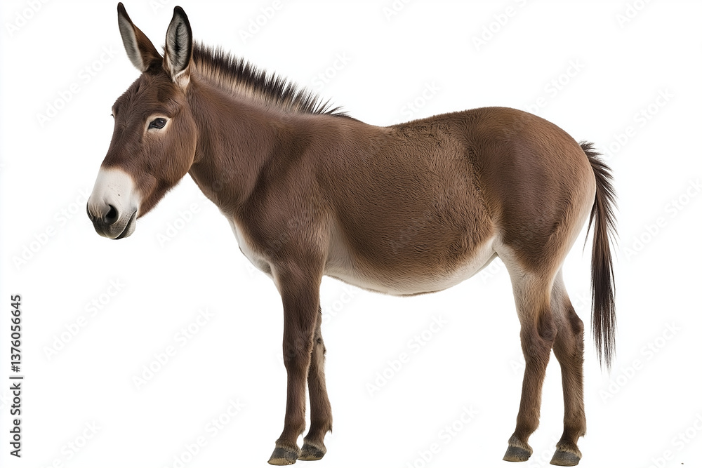 brown donkey standing in calm pose, showcasing its gentle demeanor and unique features. This animal is often associated with hard work and companionship brown donkey standing in calm pose, showcasing its gentle demeanor and unique features. This animal is often associated with hard work and companionship