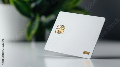 Minimalist White Credit Card with Chip