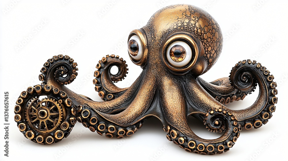 Obraz premium Steampunk Octopus Sculpture Ornament of excellence in splendor beyond compare with grace in style.