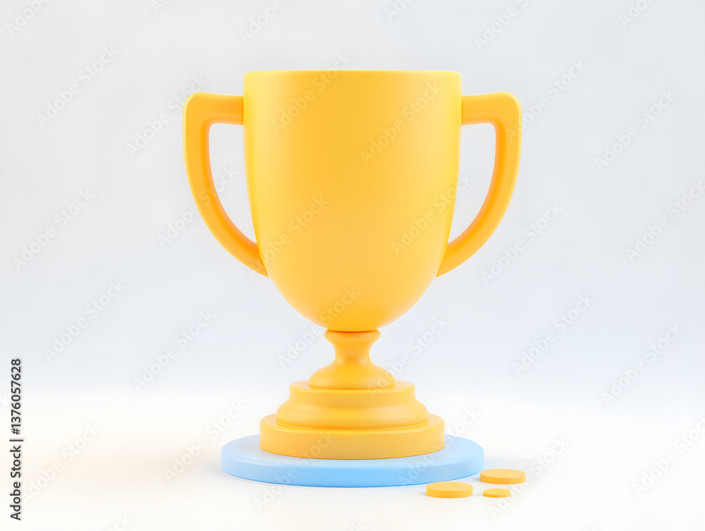 3D trophy icon model Championship game winning concept illustration 3D trophy icon model Championship game winning concept illustration