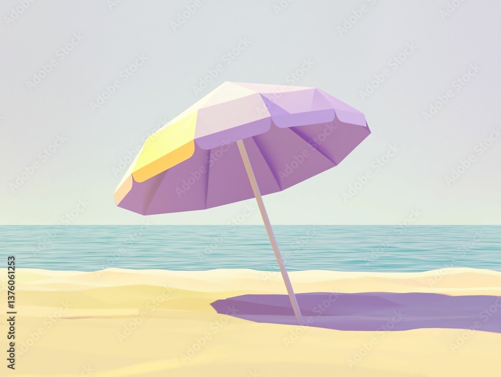 Beach Umbrella Low Poly Beach Umbrella Low Poly