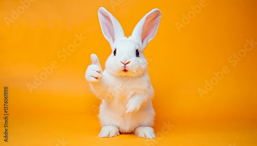 White Rabbit Giving a Thumbs-Up