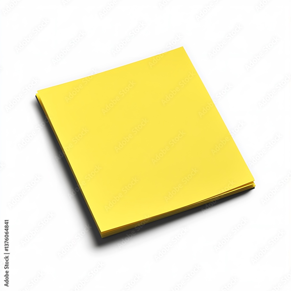 A small stack of yellow paper sheets rests upon a white surface A small stack of yellow paper sheets rests upon a white surface