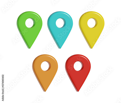 Free Download set of colorful map pointers - GFXLoad